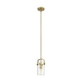 thumbnail image 2 of Innovations Lighting  Pilaster II Cylinder - 1 Light 7" Stem Hung Pendant Clear/Brushed Brass, 2 of 5
