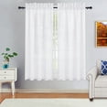 thumbnail image 1 of Haperlare 26"W x 45"L Farmhouse Tier Curtains for Living Room Natural Design Blackout Kitchen Curtains for Dining Room, White, 2 Panels, 1 of 7