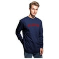 thumbnail image 2 of Daxton Retro Atlanta Arch Font Long Sleeves T Shirt Soft Medium Weight Cotton, Navy Tee Red Font, 3XL, 2 of 2