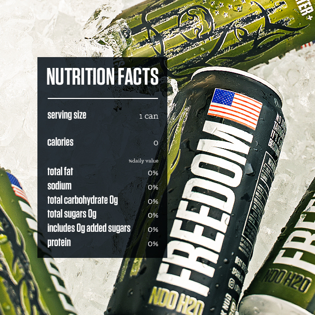 NO DAYS OFF Premium Sparkling Water+ Limited FREEDOM Edition - 16oz Can (12 Packs) - Ultra Purified, MORE Carbonation, Premium Sparkling Water