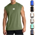thumbnail image 1 of UVEASISHA Débardeur pour Homme Muscle Entraînement Gym Sans Manches Chandails Mode Imprimé Col Rond Débardeurs 2025 Été Décontracté Course Sports Débardeurs Soldes Aujourd'hui Bleu Pâle S, 1 of 7