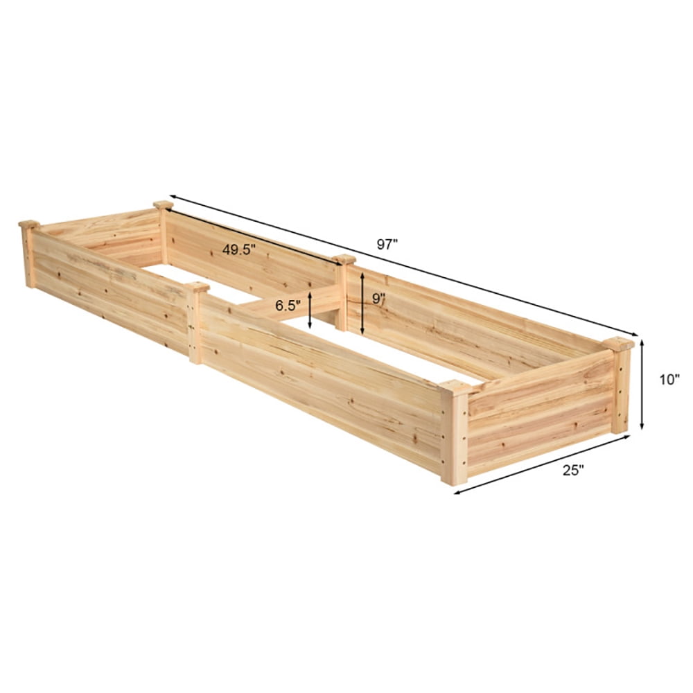 Topcobe Wooden Vegetable Raised Garden Bed for Backyard Patio Balcony, Planter Boxes Outdoor, Planters for Plants