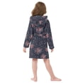thumbnail image 4 of FORMRS Niños Bathrobe Unisex Hooded Robe Soft Plush Pajamas Sleepwear, Size 7-9T, Red and White Fireworks Pattern, 4 of 7
