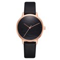 thumbnail image 1 of Reloj de pulsera con correa de PU ajustable para mujer, esfera redonda, reloj decorativo de cuarzo, color negro, 1 of 4