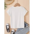 thumbnail image 2 of Welcome Back to School" Girls' T-Shirt - Cute Cartoon Print, Short Sleeve, Round Neck - Soft Cotton Blend Casual Summer Top, 2 of 6