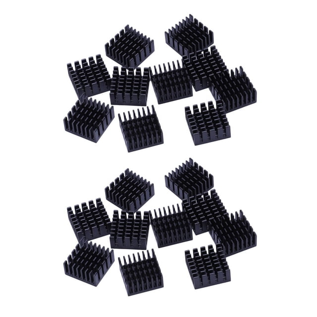 Disipador de calor de aluminio negro para radiador, 20 mm x 20 mm x 10 mm