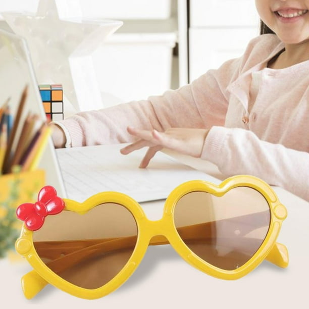 Gafas de forma de corazon a la moda accesorios para mujer proteccion para gafas pequenas gafas de sol chicas hombres al aire libre senora Amarillo BLESIY Los anteojos Bodega Aurrera