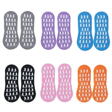 LNGOOR 6 Pairs Grip Socks Non-Slip Socks with Grips for Women Non Slip Skid Sticky Grippers Socks for Women Men Yoga, Pilates