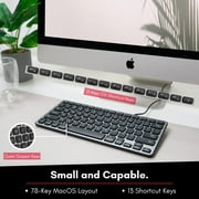 Macally BLMINIZKEYSG, Backlit Compact USB Wired Keyboard