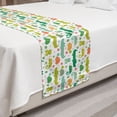 thumbnail image 2 of Cartoon Bed Runner, Themed Reptile and Amphibian Animals Pattern Frog Gator Turtle, Decorative Accent Bedding Scarf for Hotels Homes and Guestrooms, King, Multicolor, by Ambesonne, 2 of 2