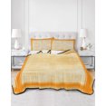 thumbnail image 2 of Full Size Quilt Bedding Set, Fall Striped Reversible Summer Quilt 3 Pieces, Orange Stripes Vintage Minimalist Lightweight Bedspreads Coverlets with 2 Pillow Shams for All Seasons, 2 of 5