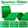 thumbnail image 2 of Cinta decorativa MEEDEE satinada de doble cara, 50 mm x 23 m, color verde, 2 of 9