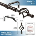 thumbnail image 2 of Urbanest 1" Diameter Designer Birdcage Single Curtain Rod – Heavy Metal Decorative Finials, Drapery Hardware for Window Treatments, 48" to 84", Oil-rubbed Bronze (ORB), 2 of 6