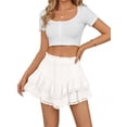 thumbnail image 3 of Sundazz Flowy Mini Skirts for Women with Shorts Ruffle Tiered Skorts Summer Short Skirts Tennis Golf Crochet Casual Shorts, 3 of 9