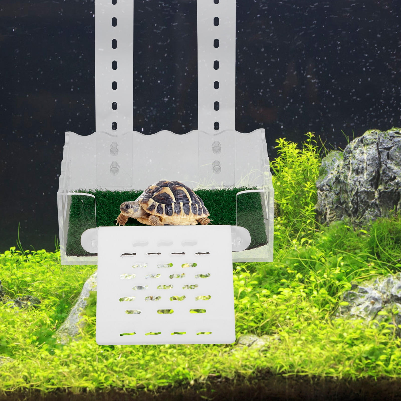 DEEPCRAFF Acrylic Turtle Ramp Hanging Hook Basking Platform for Aquarium