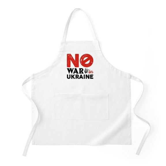 CafePress - No War In Ukraine - Kitchen Apron with Pockets, Grilling Apron, Baking Apron