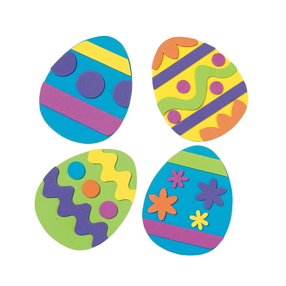 Foam Easter Egg Magnet Craft Kit - Craft Kits - 12 Pieces