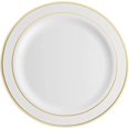thumbnail image 4 of Munfix Elegant Wedding Party Plates, Plastic White and Gold, 60 Count, 4 of 4