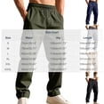 thumbnail image 4 of Liuinsasek Men's Straight Leg Cargo Pants Drawstring Elastic with Multi-Pockets Waist Casual Loose Outdoor Sports Long Pants, 4 of 7