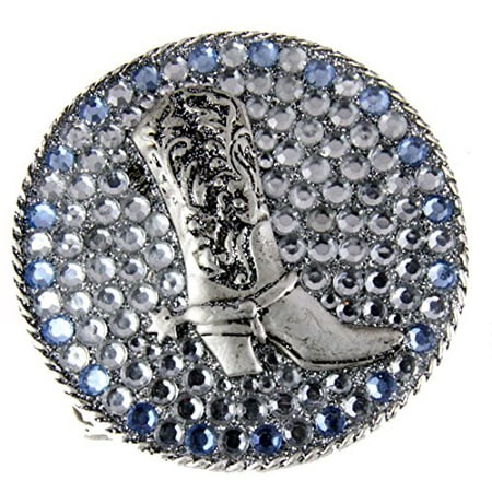 The Quiet Witness Cowboy Cowgirl Boot Belt Buckle Glitter Bling