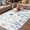 Blue, variant on Yellow Spring Floral Outdoor Rug for Patio/Deck/Porch, Non-Slip Large Area Rug 5 x 7 Ft, Summer Flowers Botanical Elegant Indoor Outdoor Rugs Washable Area Rugs, Reversible Camping Rug Carpet Runner