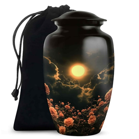 Eclipse Rose Large Cremation Urns For Adult Male Ashes - Funeral Urn For Human Ashes Adult Female - Memorial Ashes Adult - 10 Inch