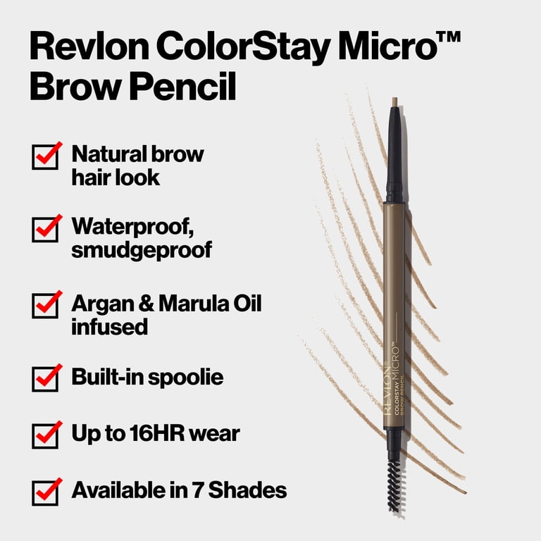 Revlon ColorStay Micro Waterproof Eyebrow Pencil, Soft Black photo 4