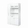 thumbnail image 6 of White,Large, Slim Storage Cart, Kitchen Rolling Cart, Narrow Storage Cabinet with Handle & Wheels, Wood Spice Rack Next to Fridge, Pantry Shelf for Kitchen, Small Spaces, 6 of 15