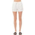 thumbnail image 1 of MixMatchy Women's Double Pocket Contrast Waistband Tencel Shorts, 1 of 7