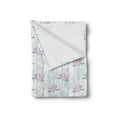 thumbnail image 2 of Floral Soft Flannel Fleece Throw Blanket, Ornamental Alstroemeria Flowers on Vertical Striped Background, Cozy Plush for Indoor and Outdoor Use, 60" x 80", Blue Grey Pale Pink, by Ambesonne, 2 of 5