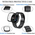 thumbnail image 3 of REQO for Fitbit Versa 4/Sense 2 Solid Stainless Steel Wrist Band with Watch Case,for Versa 3/Sense Metal Replacement Straps and Screen Protection Case for Women Men, 3 of 6