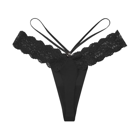 Njagoc3 Women's Lace Trim Low Rise Thong - Sheer Lingerie 1PC for Special Occasions & Date Night