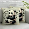 thumbnail image 3 of Autua Panda Bear Bamboo Graphic Decorative Cushion Throw Pillow Cover for Home Couch Living Room Bed Sofa - 1PC 22x22in, 3 of 5