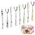 thumbnail image 2 of Billuyoard Juego de cucharas de postre de porcelana, 8 pack/lote, estampado de flores hermosas, tenedores de postre de fácil limpieza, cuchara de Mostrada, 2 of 6