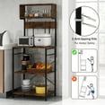 thumbnail image 6 of Giantex Bakers Rack w/Power Outlet, Kitchen Microwave Stand w/Hooks, Tall Kitchen Storage Shelf, 6 of 9