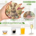 thumbnail image 3 of Qxltty Lovely Easter Bunny Drink Coasters with Holder 6pcs Handmade Woven Simple Vintage Saucer Set, 3 of 7