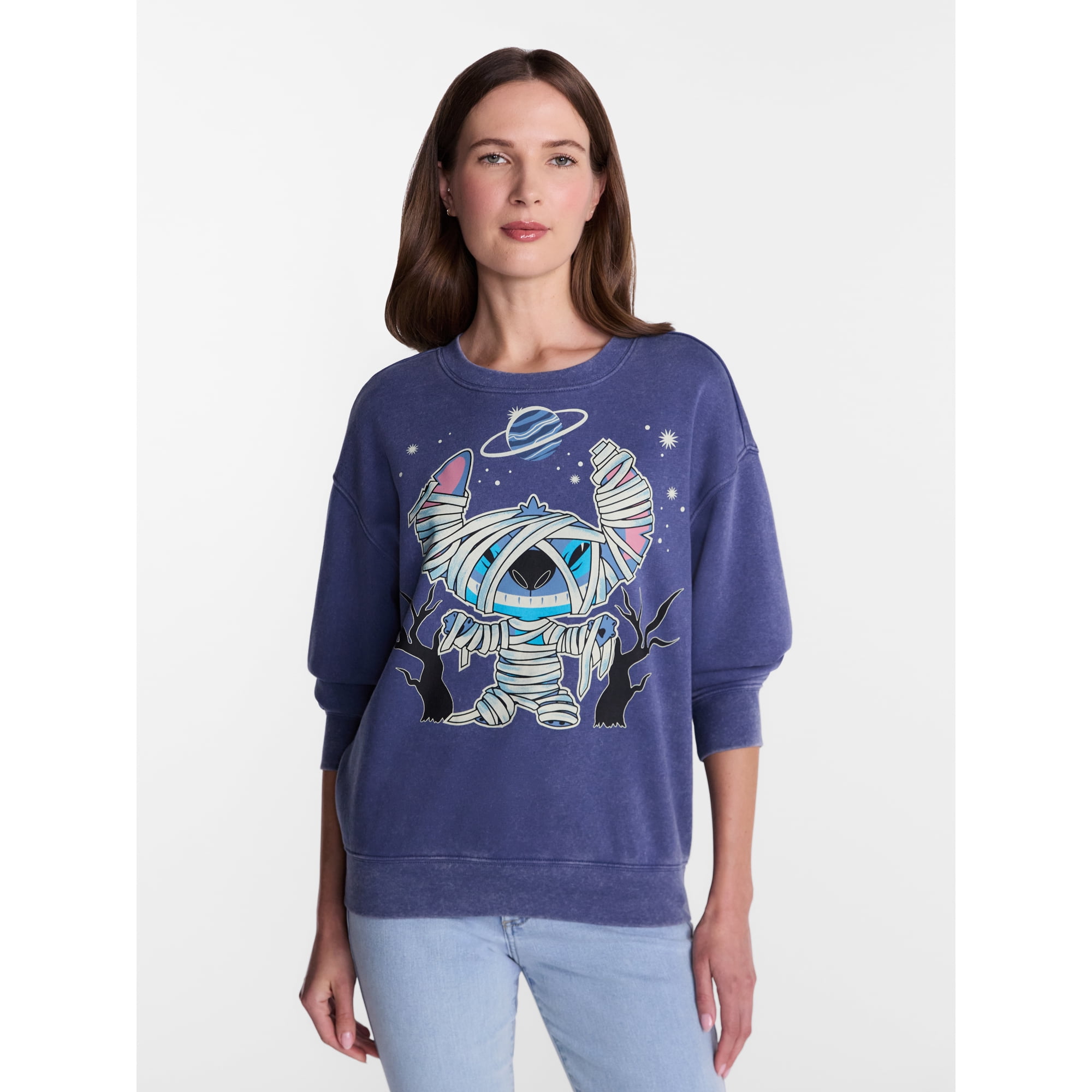 Disney Stitch Women's Halloween Sweatshirt, Sizes XXS-XXL