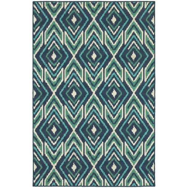 Avalon Home Mackay Ikat Diamonds Indoor/Outdoor Area Rug