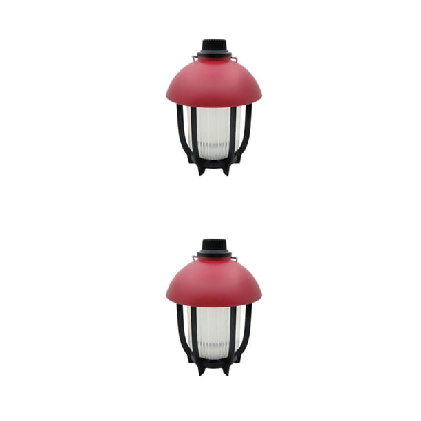 Sonducket Camping LED USB 1200mAh Carpa Luz Linterna Vintage para camino Pesca Patio Jardín Ciclismo Césped Decoraciones Iluminación Rojo 2Conjunto