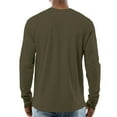 thumbnail image 3 of Inglocry Men's Henley Shirts Long Sleeve Fashion Casual Tee Button Down Basic Lightweight T-Shirt Army Green XL, 3 of 4