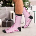 thumbnail image 7 of Pofeuu Pink Scarf Snowman Print Crew Socks, Adult Running Hiking Socks for Youth and Adult, 7 of 7