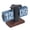 Black/Blue, variant on BIMZUC Digital Flip Desk Clock 12 Hours Single Sided Battery Powered Retro Mechanical Auto Flip Down Clock with Wood Base, Black Frame Blue Pages, 8.07 inches / 20.5 cm