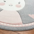 thumbnail image 3 of SAFAVIEH Carousel Kids Clark Shy Bunny Area Rug, Gray/Ivory, 5'3" x 5'3" Round, 3 of 11