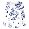thumbnail image 4 of BangWanChi Long Sleeve Shirts for Women Women's Retro Fashion Classic Print Long Sleeved Round Neck Tops/shirt, 4 of 5