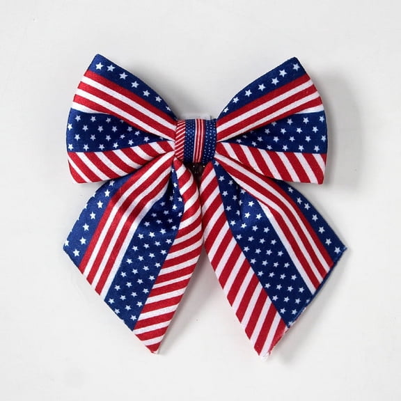 PLPPYFS 4th of July Large Patriotic Bow for Wreath, Red White Blue Stripe Stars Tree Topper Bows for Patriotic,Independence Day,Memorial Day,Veteran's Day,Front Door Indoor Outdoor Decorations