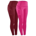 thumbnail image 5 of Lenpel Leggings for Women 2 Pc High Waisted Full Length Workout Yoga Pants Running Athletic Tights with Pockets, 5 of 7