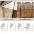 thumbnail image 5 of Farmhouse Beige Brown Swag Valances for Windows, Kitchen Curtains 36 Inch Length 2 Panels Set, Vintage Wooden Striped Short Curtains for Small Windows Rod Pocket Cafe Curtains Drapes 28"x36", 5 of 8