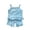 Blue, variant on Toddler Girls 2-Piece Outfit, Cute Heart Print Ruffle Camisole & Shorts Set, Summer Casual Kids Clothing White 73