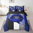 thumbnail image 2 of jejeloiu Jungle Cheetah Pattern 7-Piece Twin Bedding Sets,Black White Blue Bedding Comforter Set For Teens Reversible, 2 of 8