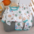 thumbnail image 2 of WUANDIXFA Baby Pajamas 12 18 24 Months 3T 4T 5T 6T Dinosaur Fall Soft Cotton Long Sleeve Shirts Pant Newborn Boys Outfit,Purple,5-6 Years, 2 of 4